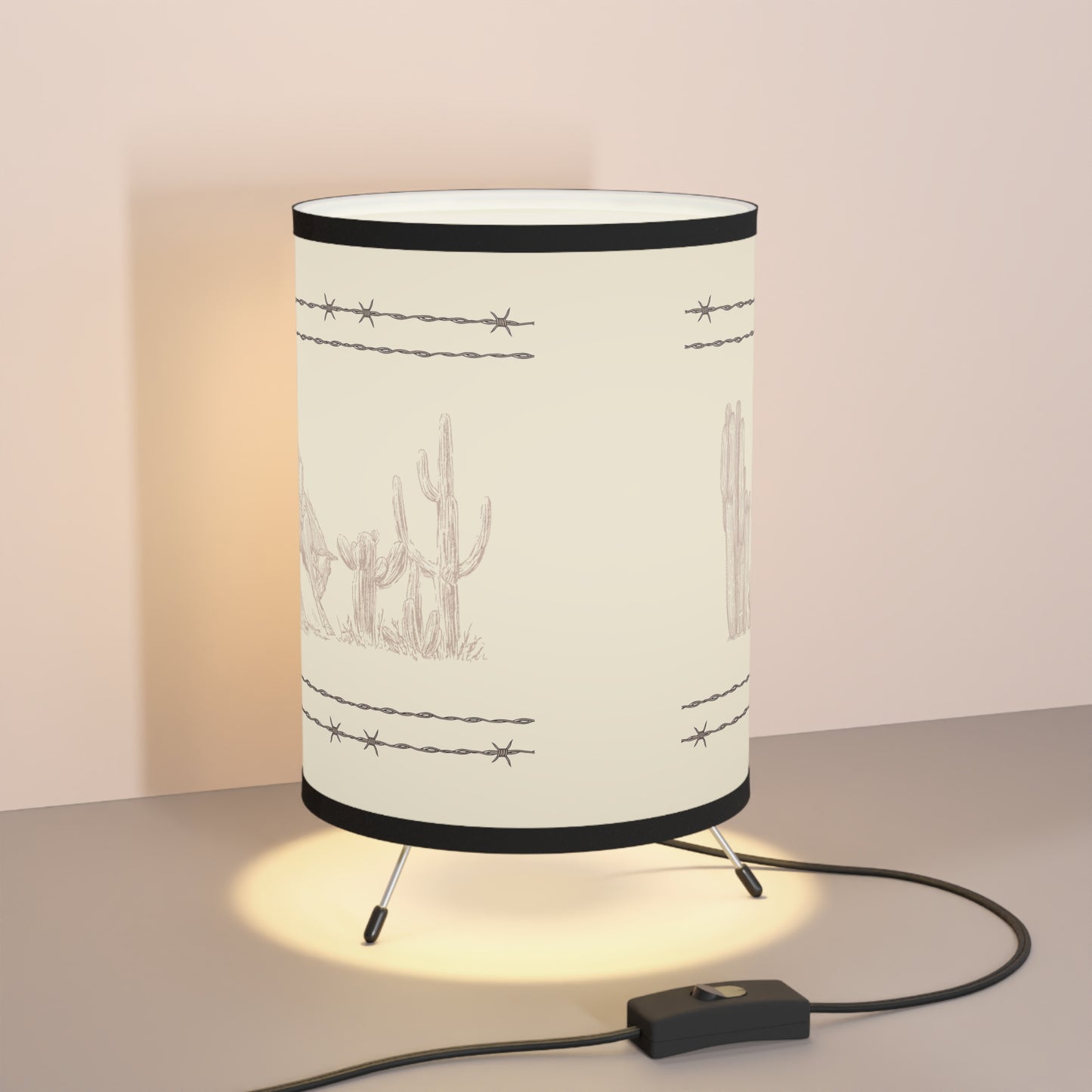 Let'er Buck,  Tripod Lamp with High-Res Printed Shade, US\CA plug