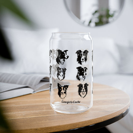 Border Collie, Sipper Glass, 16oz