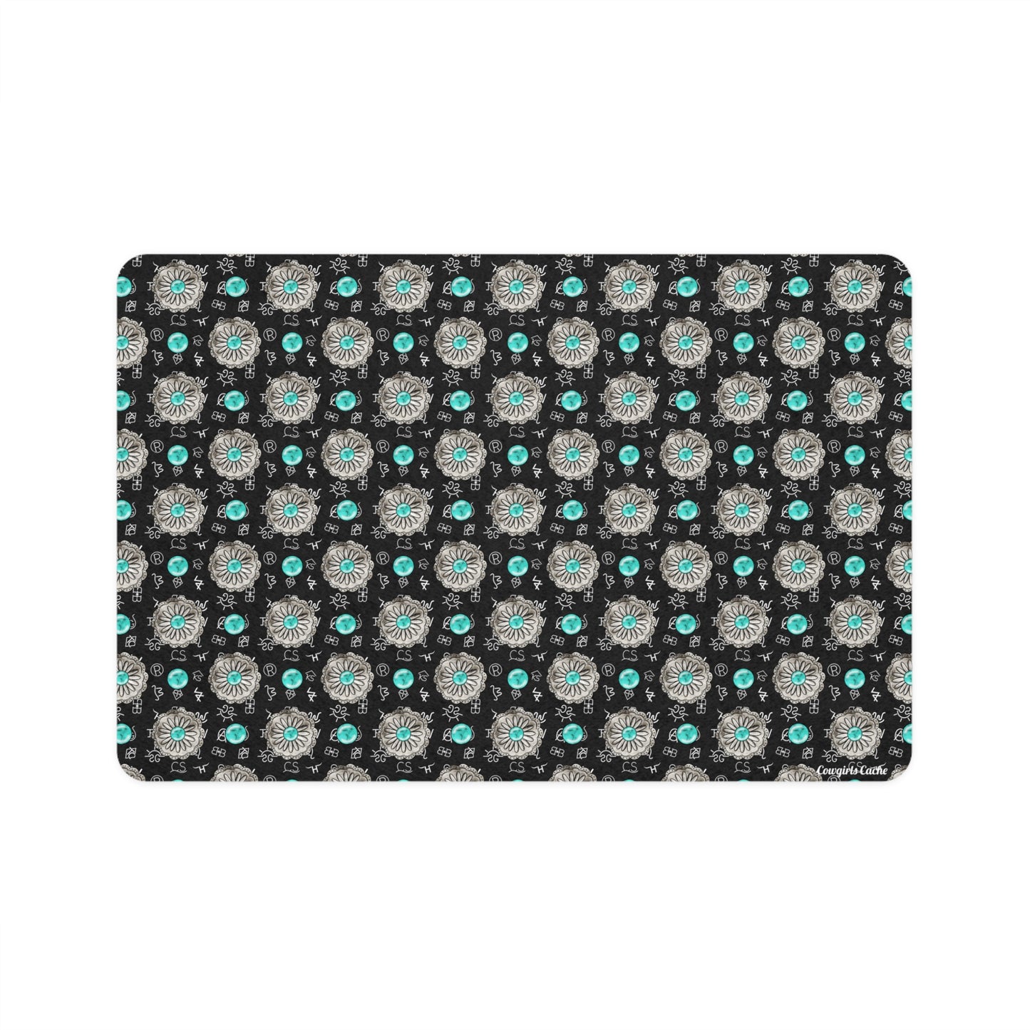 Brands and Turquoise, Pet Food Mat (12x18)