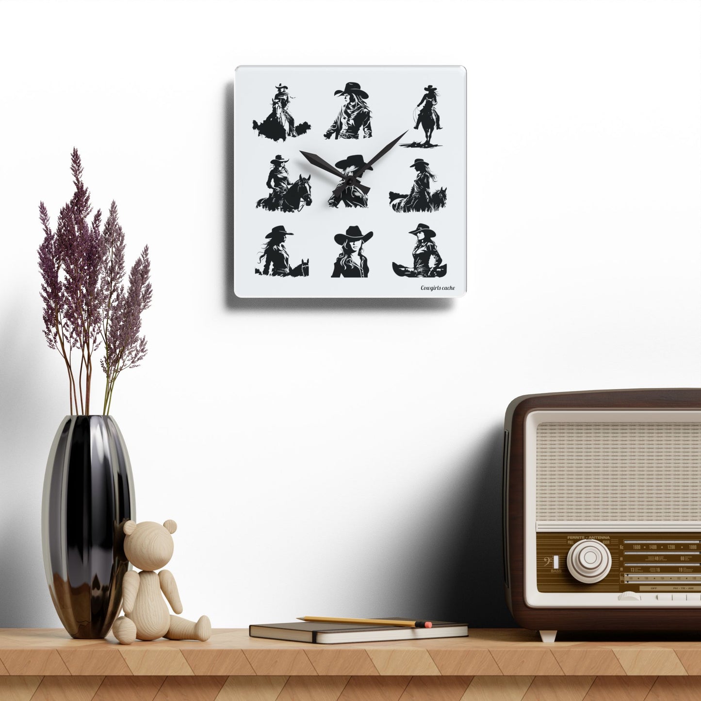 Cowgirls, Acrylic Wall Clock