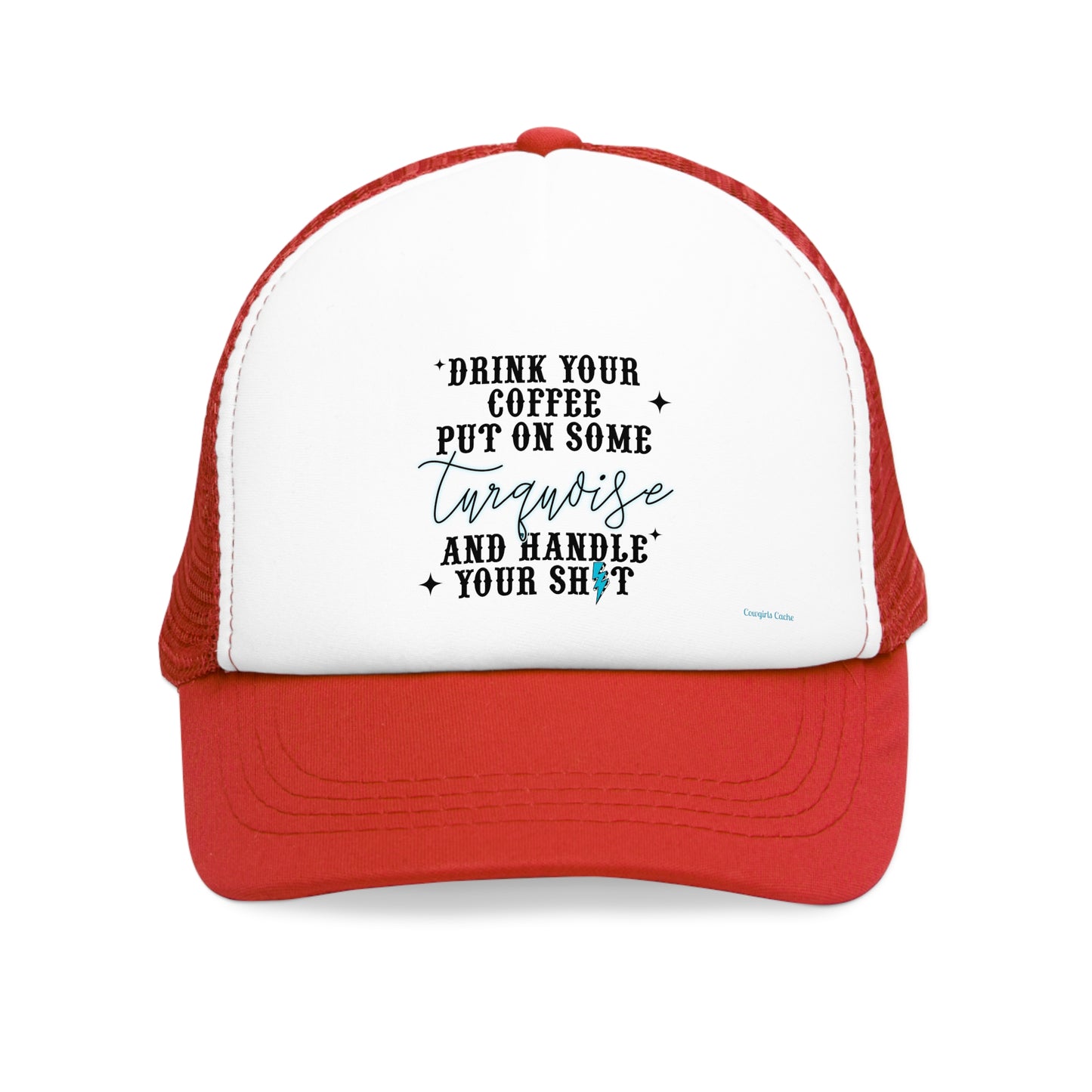 Mesh Cap Coffee And Turquoise Western Ball Cap