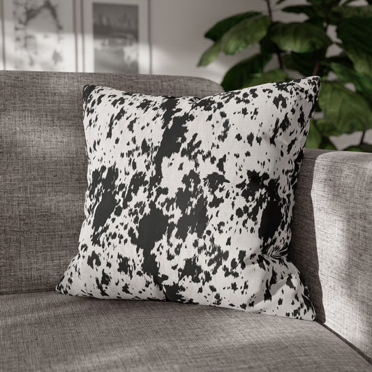 Cowhide, Spun Polyester Square Pillowcase