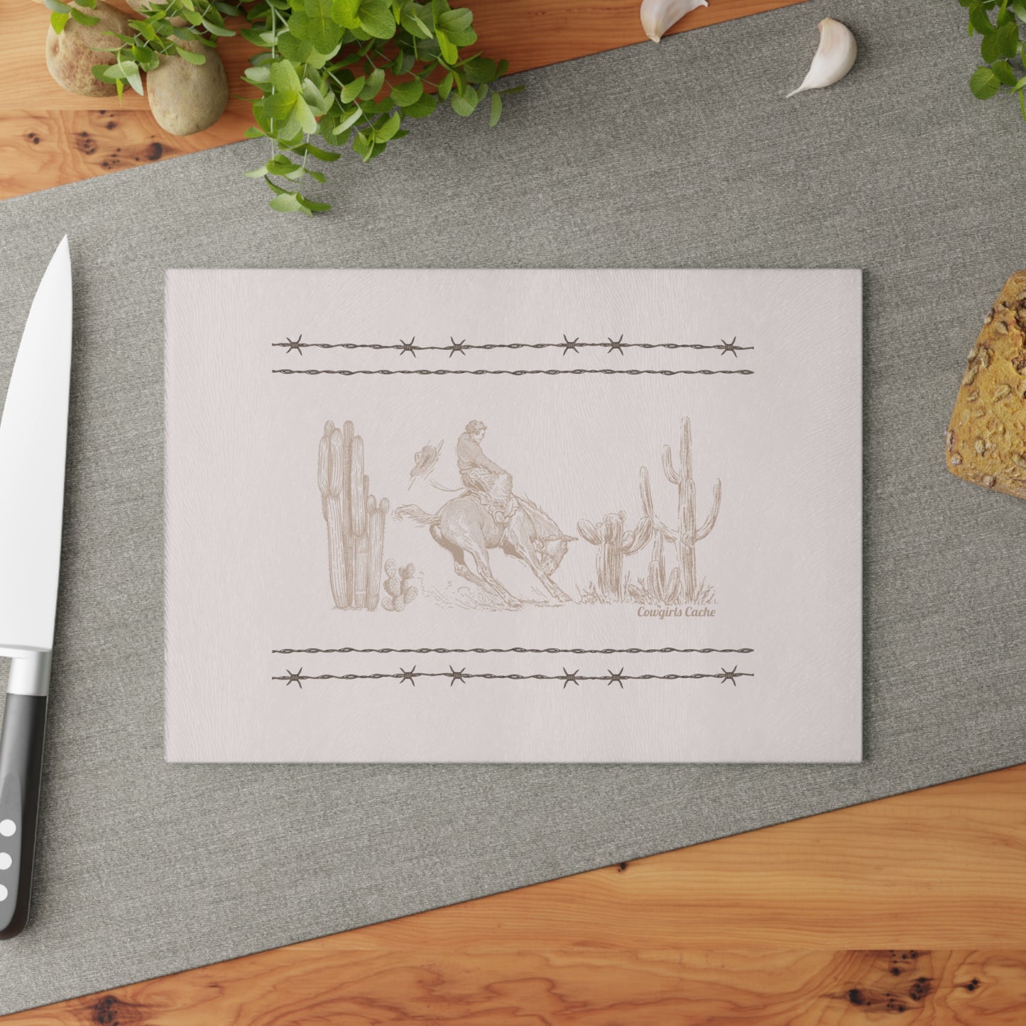 Let'er Buck, Glass Cutting Board