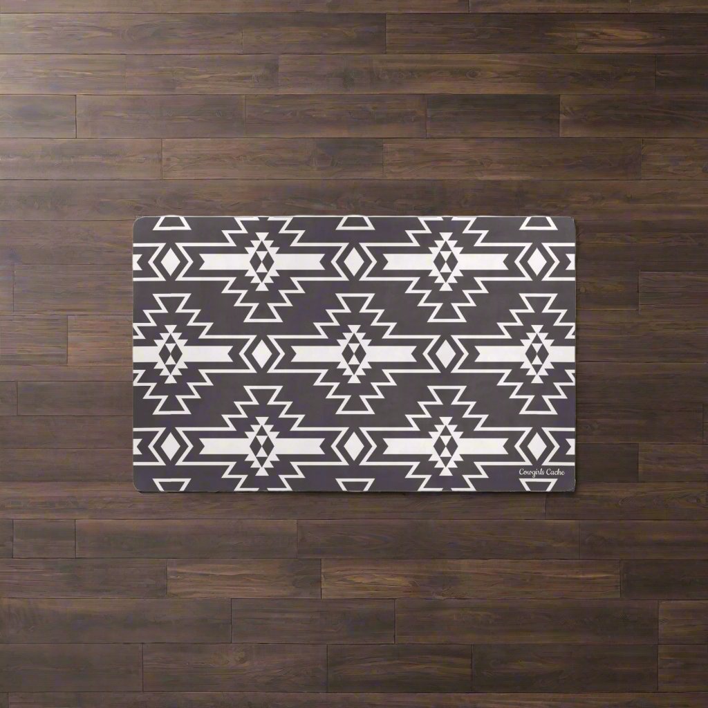 Castel Peak, Black & White Kitchen Mats