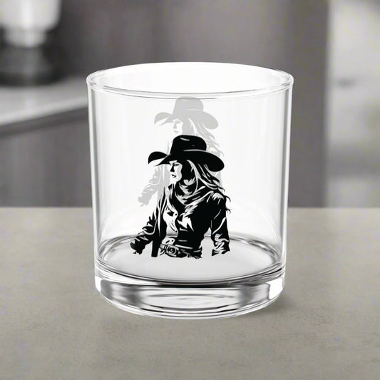Cowgirl Rancher, Rocks Glass, 10oz