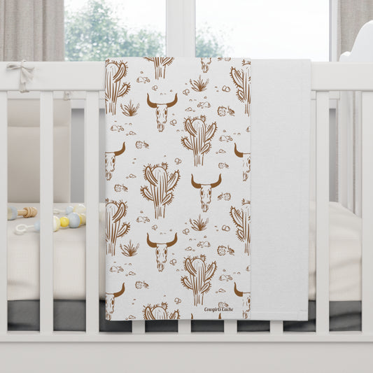 Longhorn Skull, Soft Fleece Baby Blanket