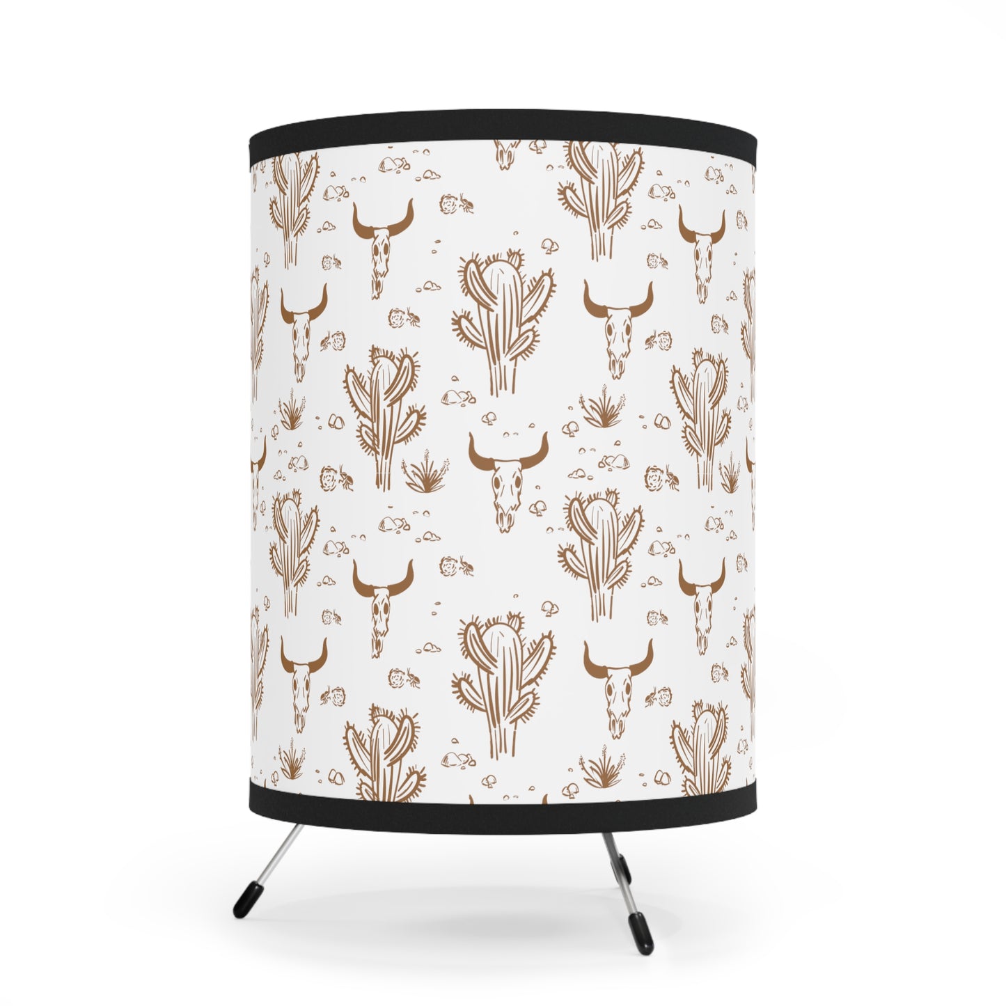 Longhorn Skull, Tripod Lamp with High-Res Printed Shade, US\CA plug