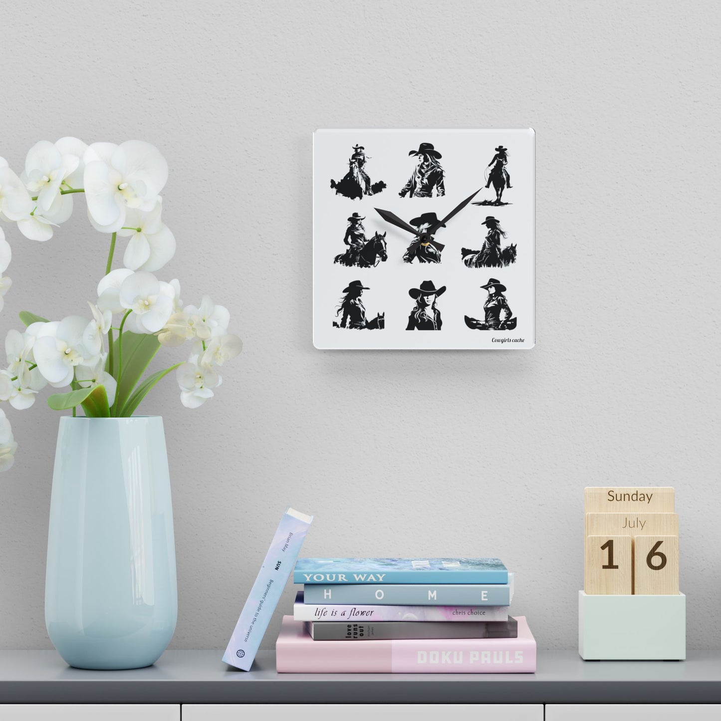 Cowgirls, Acrylic Wall Clock