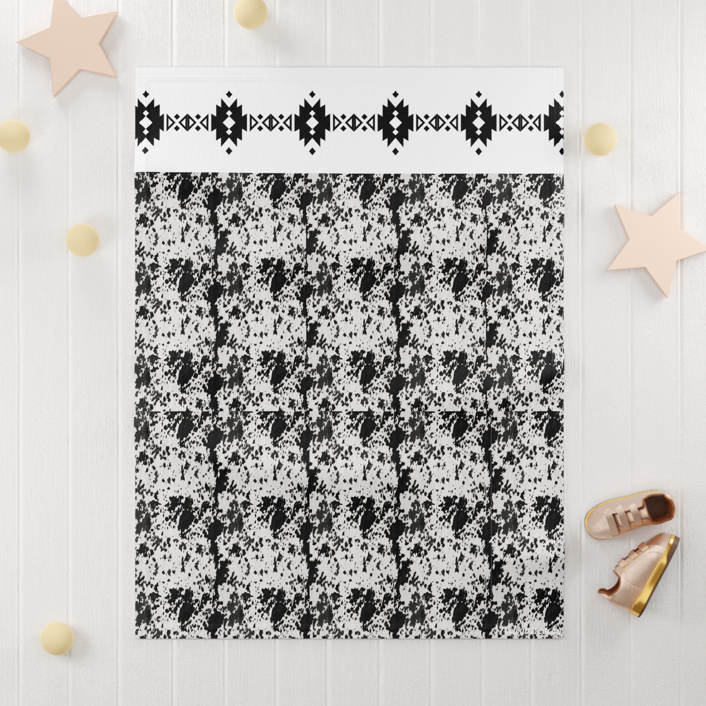 Cowhide, Soft Fleece Baby Blanket