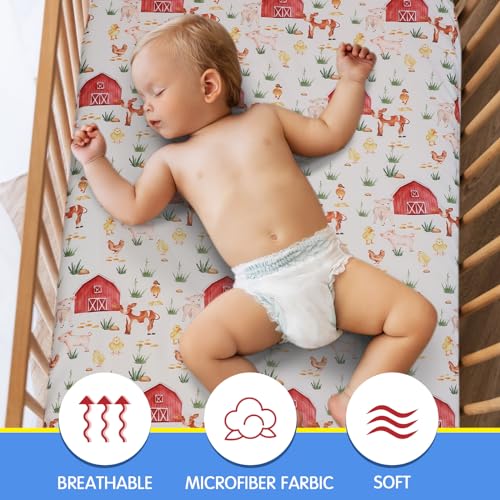 4 Pcs Western Cowboy Crib Sheet Set Baby Sheet Newborn Bedding Nursery Crib Sheets for Girl Boys Baby Gifts for Standard Crib and Toddler Mattresses, 52 x 28 x 8 Inches