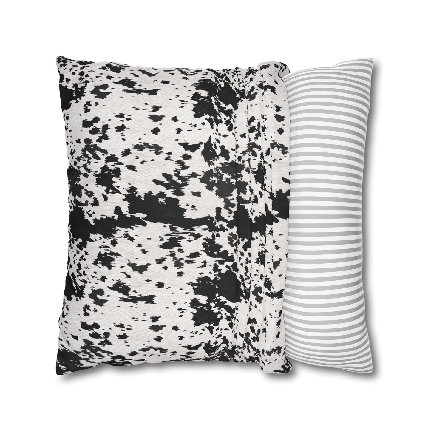 Cowhide, Spun Polyester Square Pillowcase