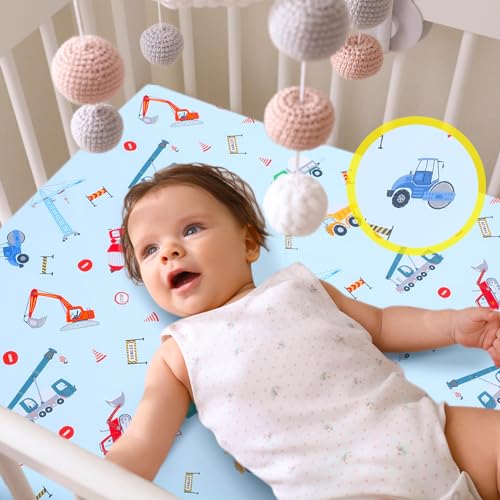 4 Pcs Western Cowboy Crib Sheet Set Baby Sheet Newborn Bedding Nursery Crib Sheets for Girl Boys Baby Gifts for Standard Crib and Toddler Mattresses, 52 x 28 x 8 Inches