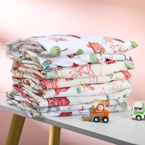 4 Pcs Western Cowboy Crib Sheet Set Baby Sheet Newborn Bedding Nursery Crib Sheets for Girl Boys Baby Gifts for Standard Crib and Toddler Mattresses, 52 x 28 x 8 Inches