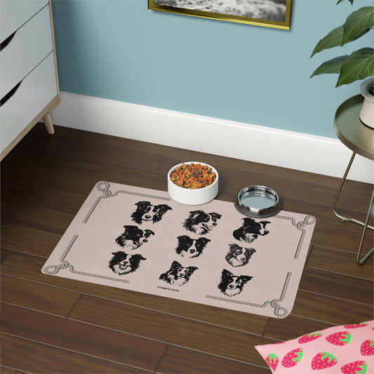 Border Collie, outline Pet Food Mat (12x18)
