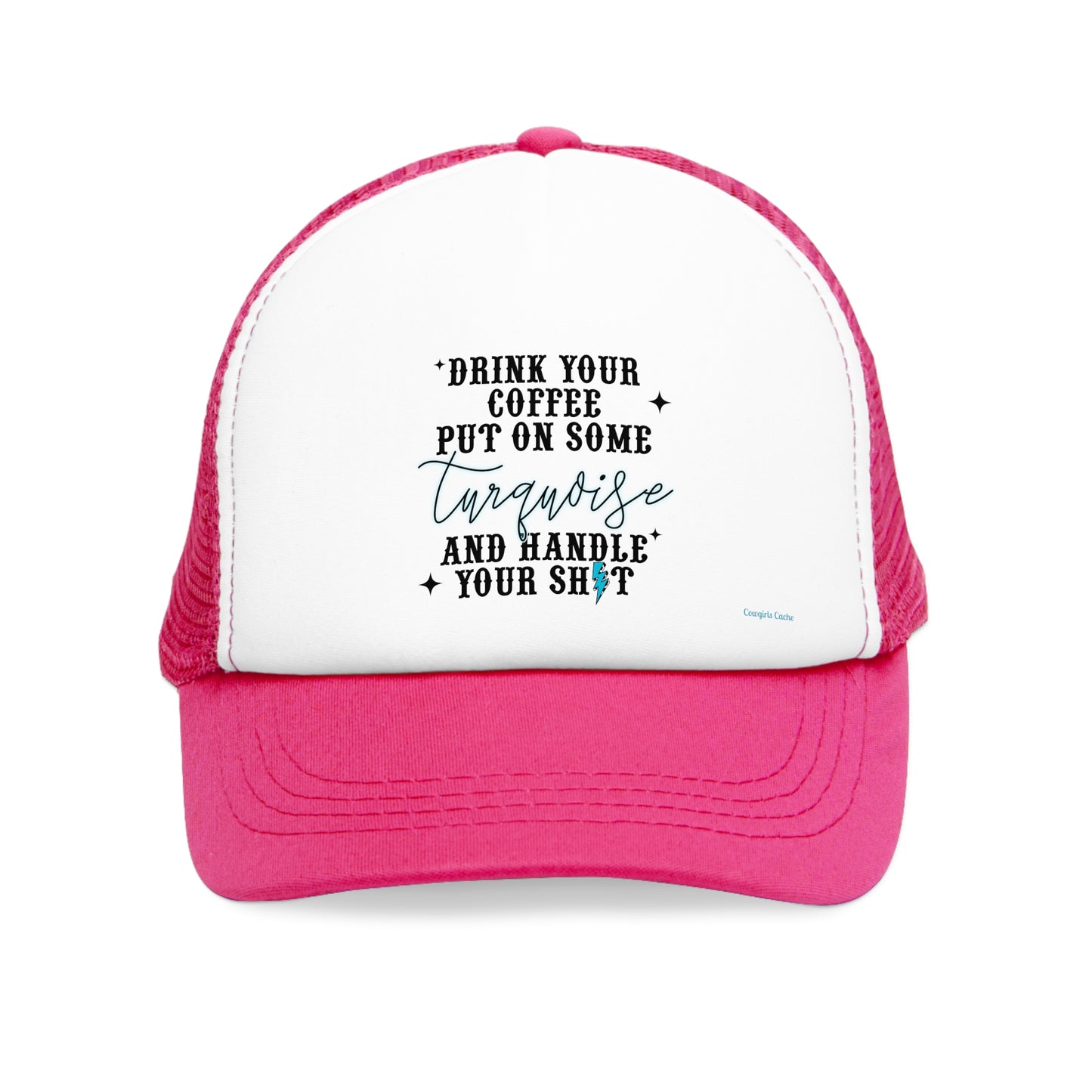 Mesh Cap Coffee And Turquoise Western Ball Cap