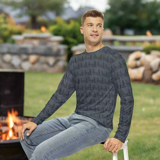 Let'er Buck, Men's Long Sleeve Shirt (AOP)