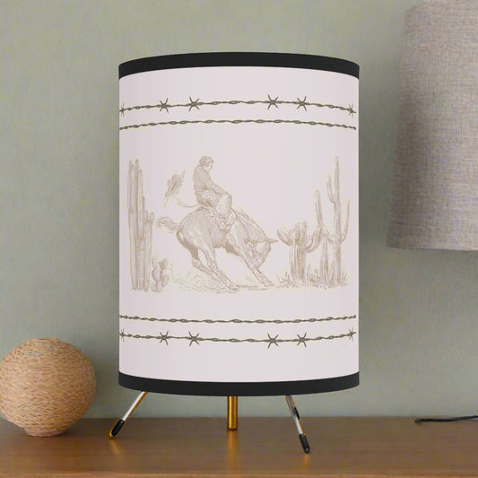 Let'er Buck,  Tripod Lamp with High-Res Printed Shade, US\CA plug