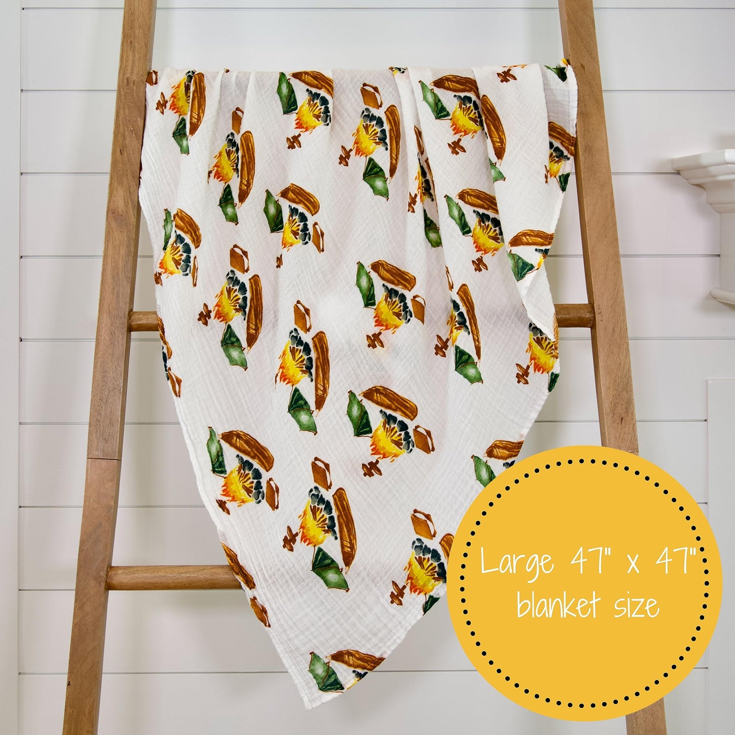 LollyBanks Swaddle Blanket | 100% Muslin Cotton | Gender Neutral Newborn and Baby Nursery Essentials for Girls and Boys, Registry | Cowboy Boot and Horseshoe 2 Pack