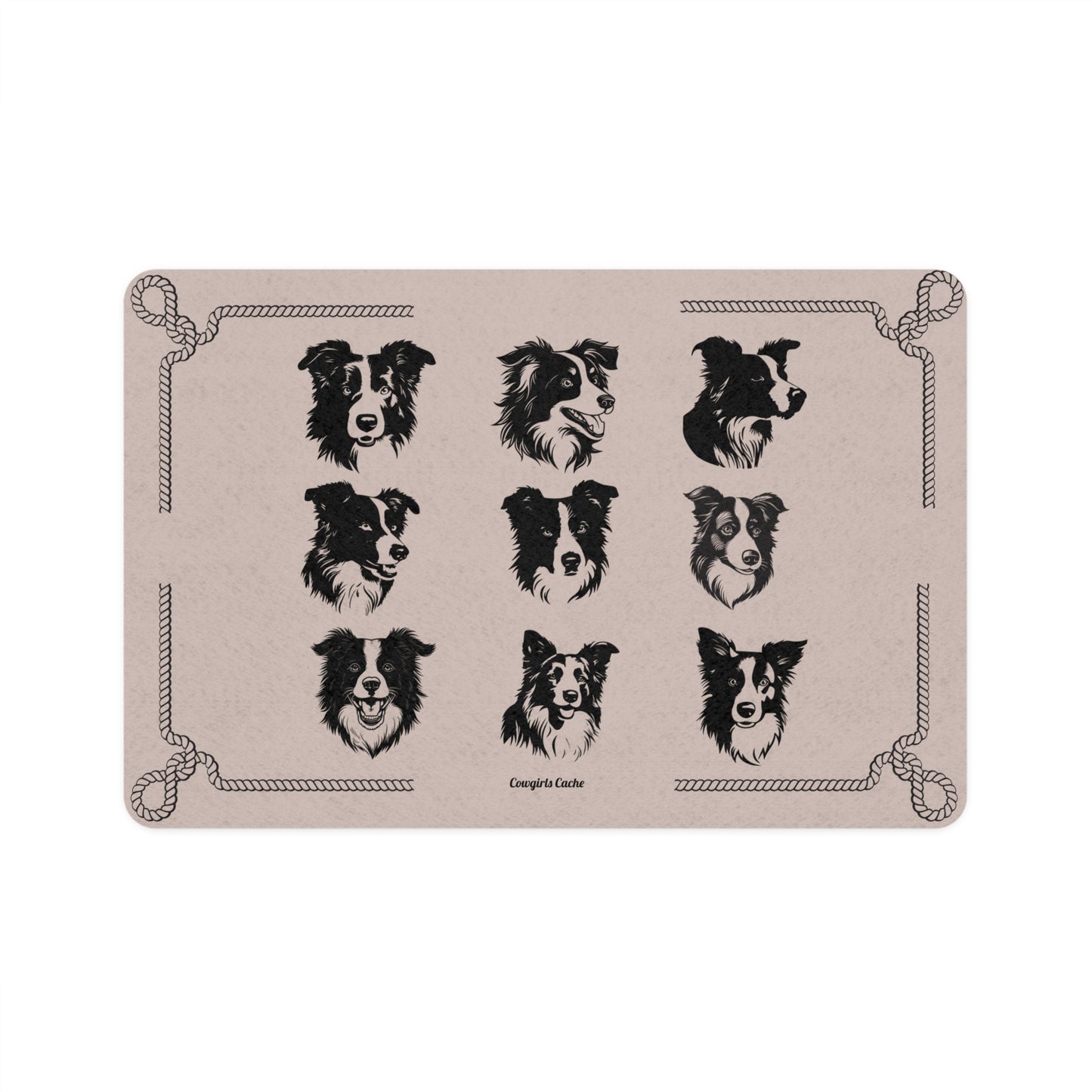Border Collie, outline Pet Food Mat (12x18)