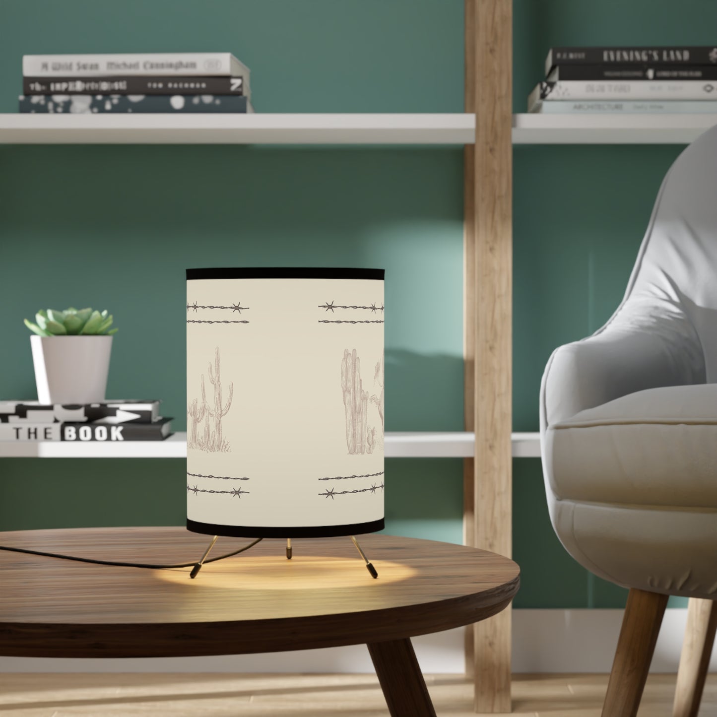 Let'er Buck,  Tripod Lamp with High-Res Printed Shade, US\CA plug