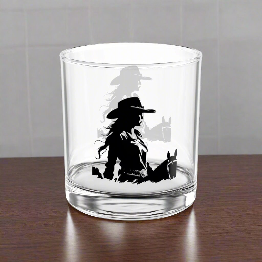 Cowgirls Ride Home, Rocks Glass, 10oz