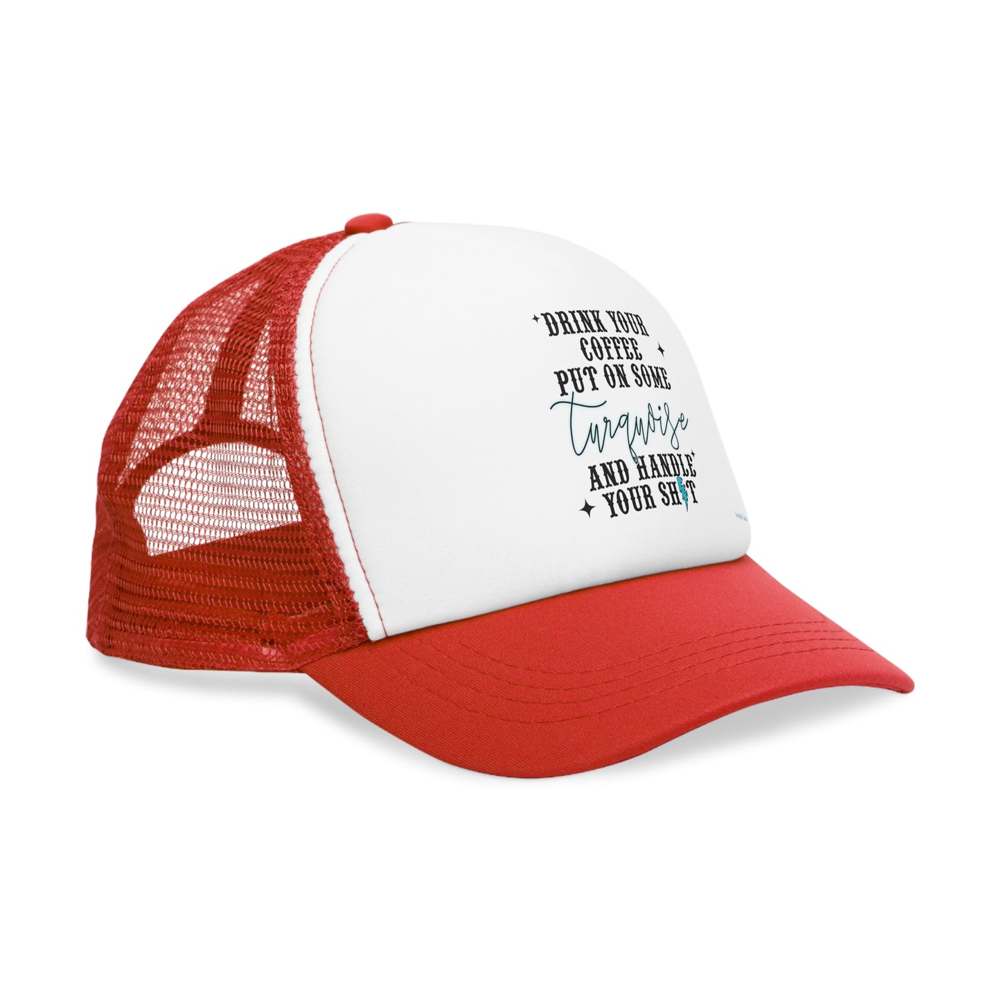 Mesh Cap Coffee And Turquoise Western Ball Cap