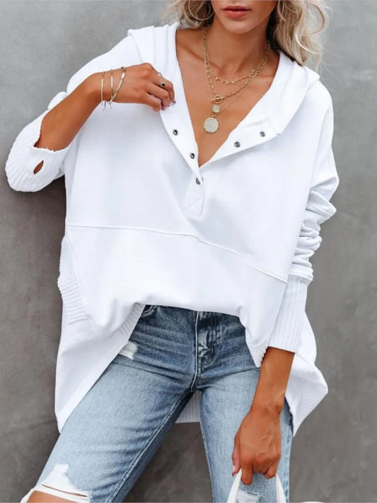 V-neck Hoodie Sweatshirt
