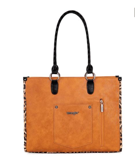 WRANGLER LEOPARD PATCHWORK CONCEALED CARRY TOTE