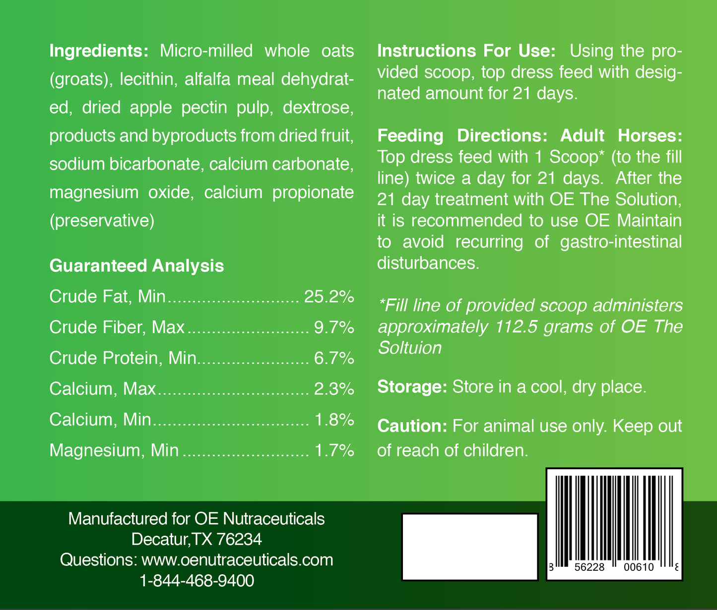 OE Nutraceuticals The Solution