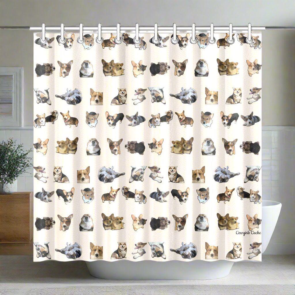 Crazy Corgi Shower Curtain